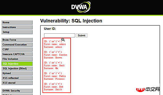 DVWA之php+mysql手工注入